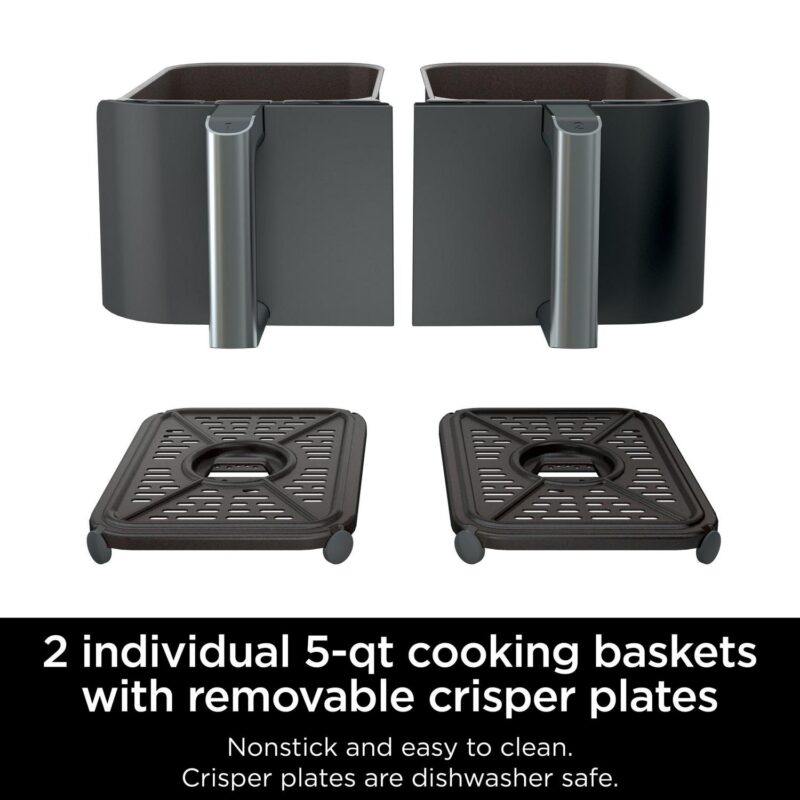Ninja Foodi 6-in-1 10-qt. XL 2-Basket Air Fryer with DualZone Technology, DZ401 - Image 8