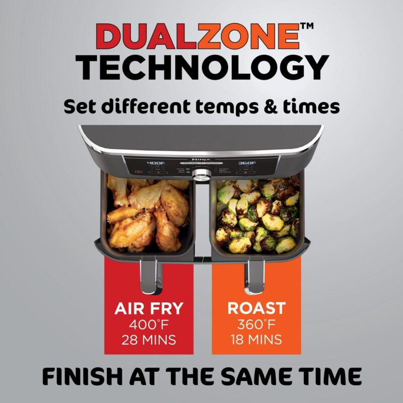Ninja Foodi 6-in-1 10-qt. XL 2-Basket Air Fryer with DualZone Technology, DZ401 - Image 7
