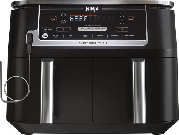 Ninja Foodi 6-in-1 Smart 10-QT 2-Basket Air Fryer with Thermometer, DZ550a