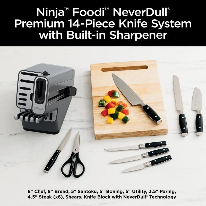 Ninja Foodi NeverDull Premium 14pc German Stainless Steel Knife System and Built-in Sharpener, K32014 - Image 2