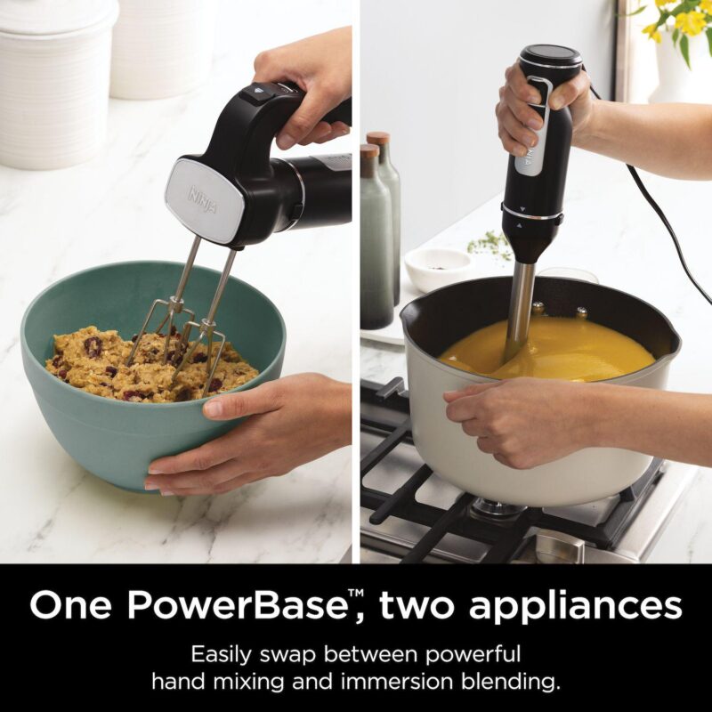Ninja Foodi Power Mixer System Hand Blender and Hand Mixer Combo with 3 Cup Blending Vessel (CI101) - Image 3