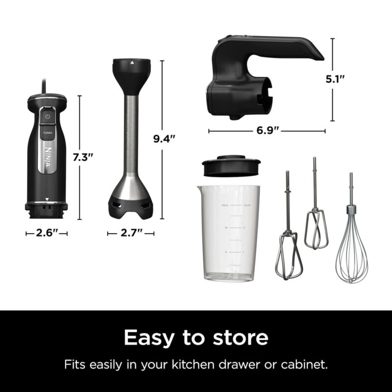 Ninja Foodi Power Mixer System Hand Blender and Hand Mixer Combo with 3 Cup Blending Vessel (CI101) - Image 10