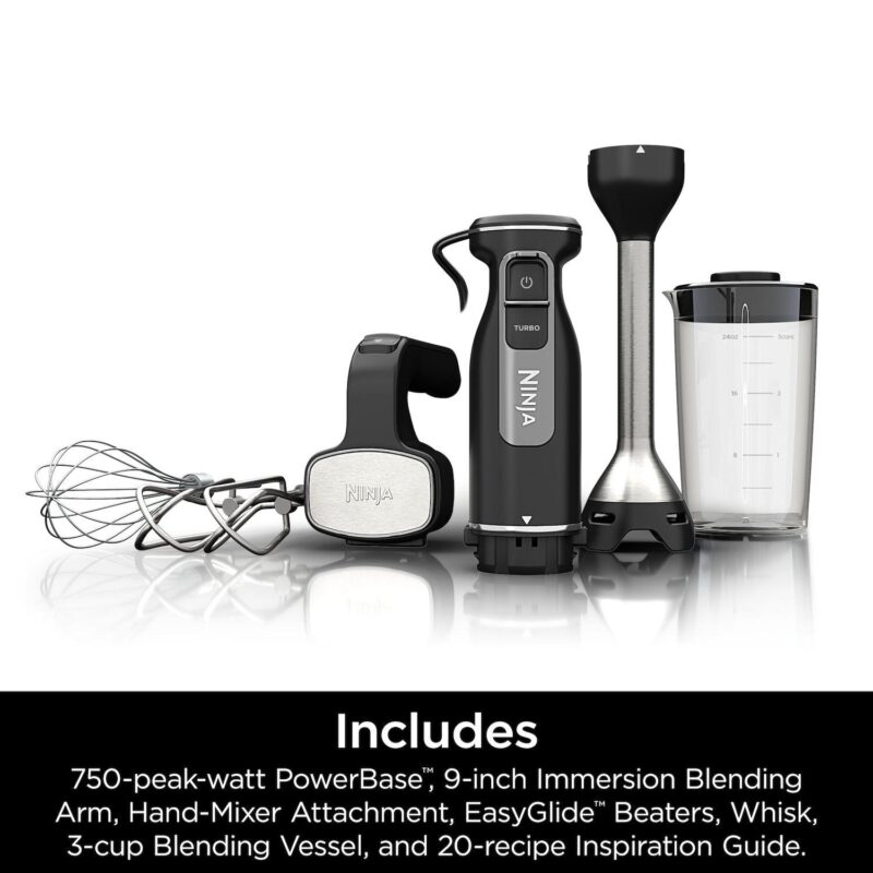 Ninja Foodi Power Mixer System Hand Blender and Hand Mixer Combo with 3 Cup Blending Vessel (CI101) - Image 9