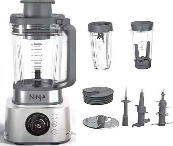 Ninja Foodi SS40 3-in-1 Power Blender Ultimate System, 1200W 6 Functions with 72 oz Blending and Food Processing Pitcher, XL Smoothie Bowl Maker and Nutrient Extractor, with 5AVE Microfiber Cloth