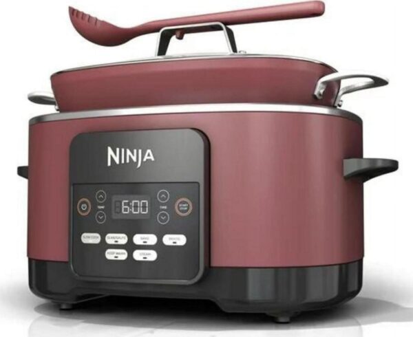 Ninja MC1000 Foodi Possible Cooker PRO 8.5 Quart Multi-Cooker, with 8-in-1 Slow Cooker, Dutch Oven, Steamer, Glass Lid Integrated Spoon, Nonstick, Oven Safe Pot to 500A F Cherry Tarte, EASY CLEANUP