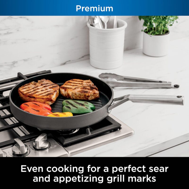 Ninja NeverStick Premium Hard-Anodized 12-Inch Round Grill Pan - Image 2