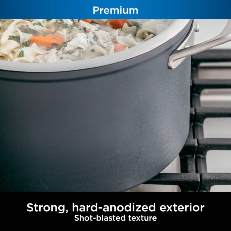 Ninja NeverStick Premium Hard-Anodized 8-Quart Stock Pot with Glass Lid - Image 5