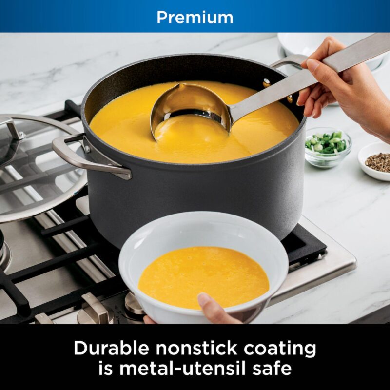 Ninja NeverStick Premium Hard-Anodized 8-Quart Stock Pot with Glass Lid - Image 2