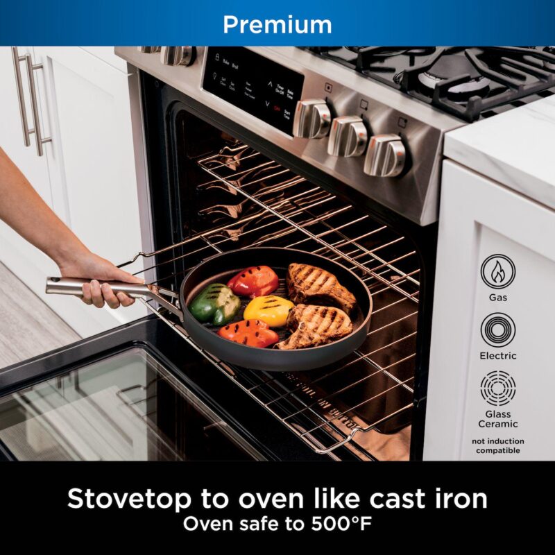 Ninja NeverStick Premium Hard-Anodized 12-Inch Round Grill Pan - Image 4