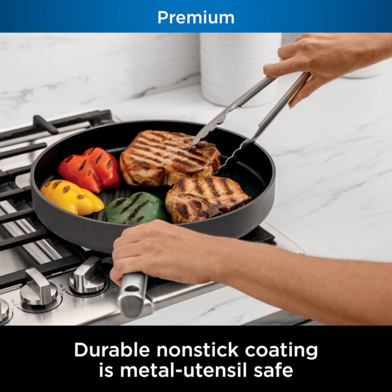 Ninja NeverStick Premium Hard-Anodized 12-Inch Round Grill Pan - Image 3
