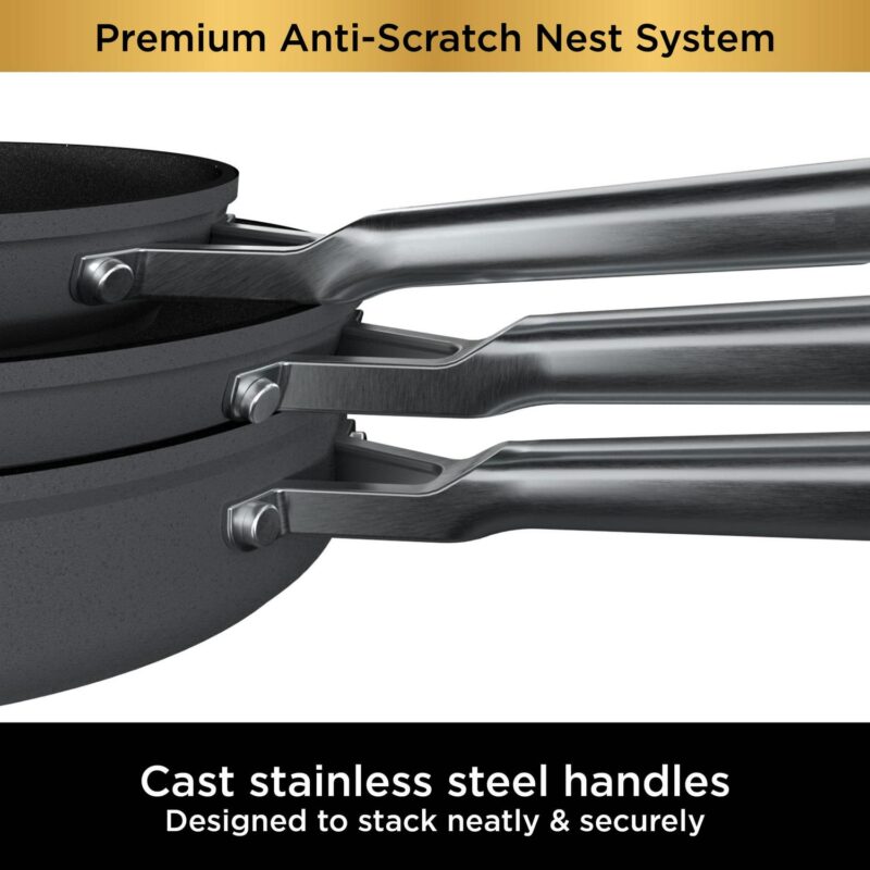 Ninja NeverStick Premium Anti-Scratch Nest System, 10-Piece Cookware Set C59500 - Image 9