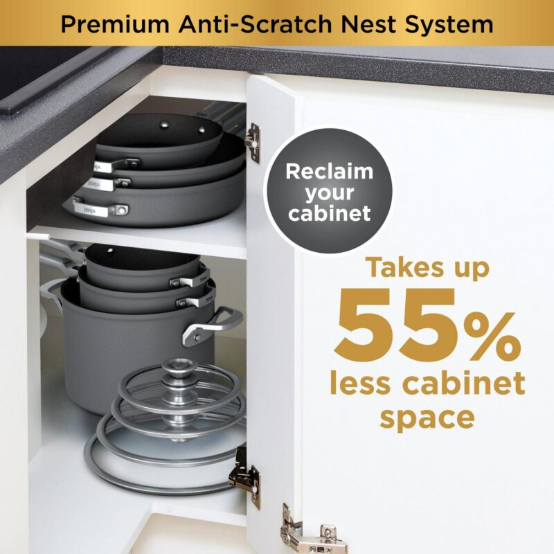 Ninja NeverStick Premium Anti-Scratch Nest System, 10-Piece Cookware Set C59500 - Image 4