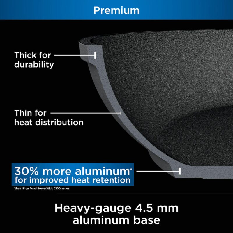 Ninja NeverStick Premium Hard-Anodized 3.5-Quart Saucepan with Glass Lid - Image 6