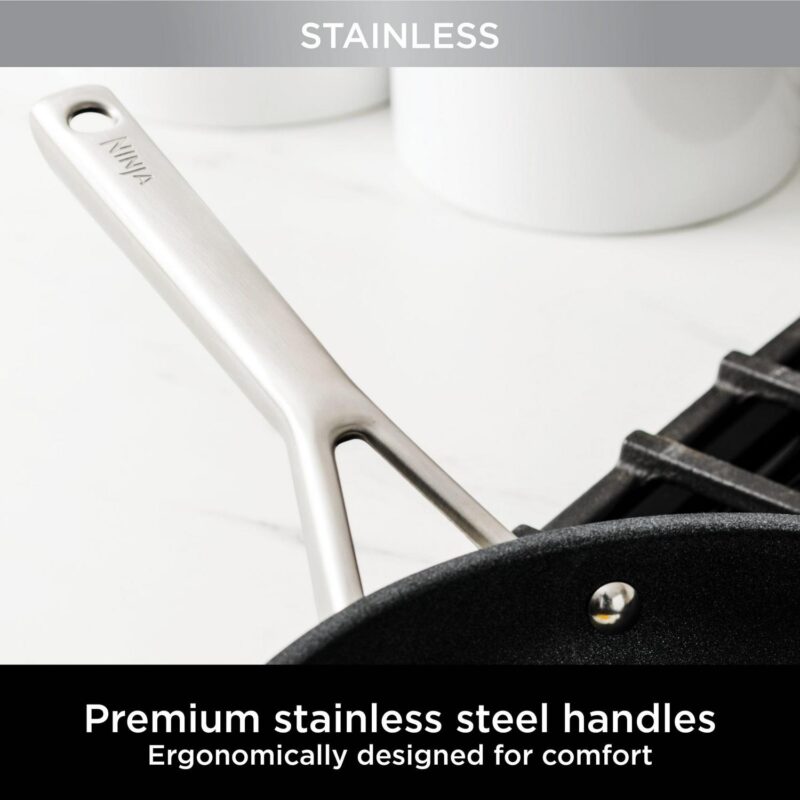 Ninja Neverstick Essential Stainless Steel 11-Piece Cookware Set, C79800 - Image 3
