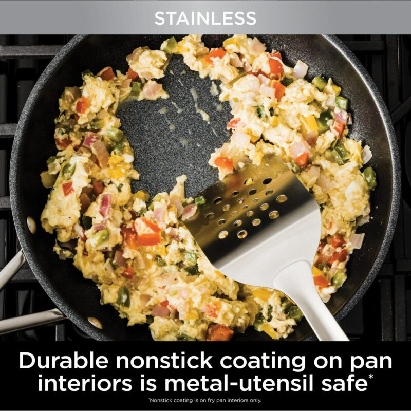 Ninja Neverstick Essential Stainless Steel 11-Piece Cookware Set, C79800 - Image 2