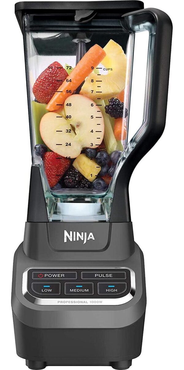 Ninja Professional 72 Oz Countertop Blender with 1000-Watt Base and Total Crushing Technology for Smoothies, Ice and Frozen Fruit (BL610), Black