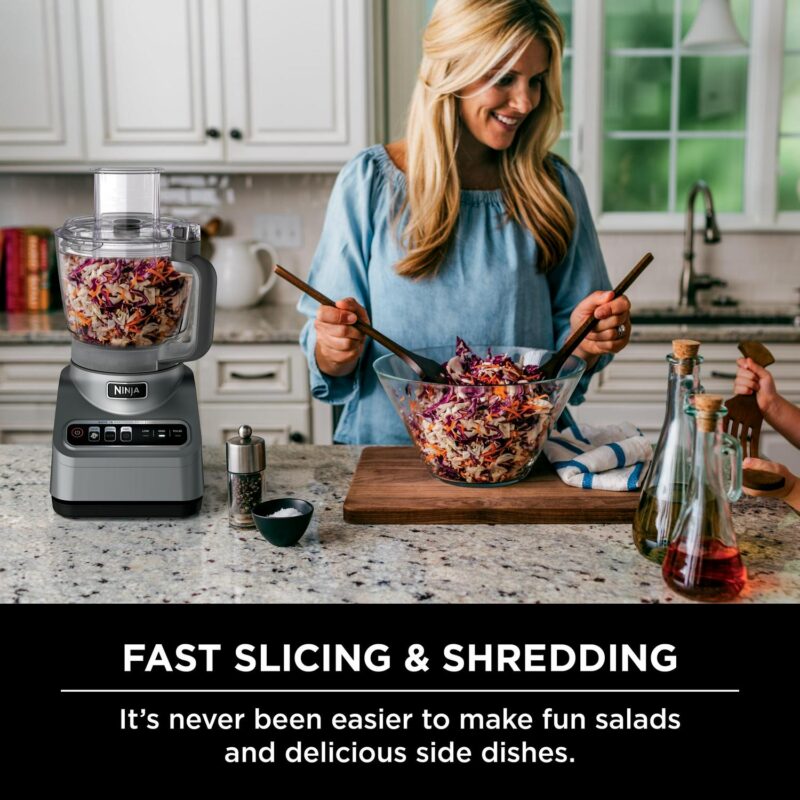 Ninja Professional Food Processor, 850 Watts, 9-Cup Capacity, Auto-iQ Preset Programs, Silver - Image 11