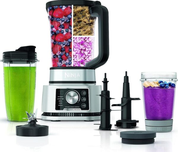 Ninja SS351 Foodi Power Pitcher System, Smoothie Bowl Maker, 4in1 Blender + Food Processor (Black/Silver)- New