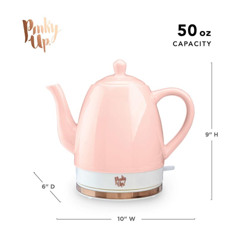 Noelle Pink Ceramic Electric Tea Kettle By Pinky Up - Image 4
