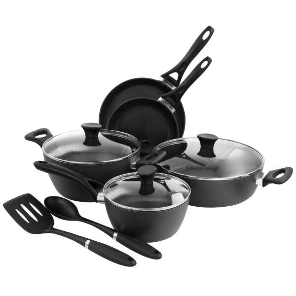 Non Stick 10 Piece Aluminum Cookware Set in Black