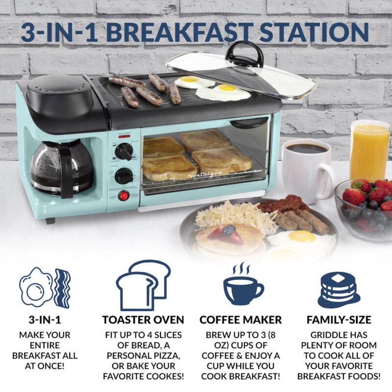 Nostalgia Electrics Retro Family-Size 3-in-1 Breakfast Station - Image 4