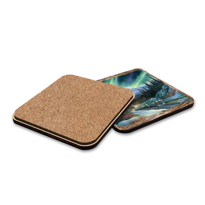 Nothern Lights Wooden Cork Placemat And Coasters Gift Set Of 7 - Image 3