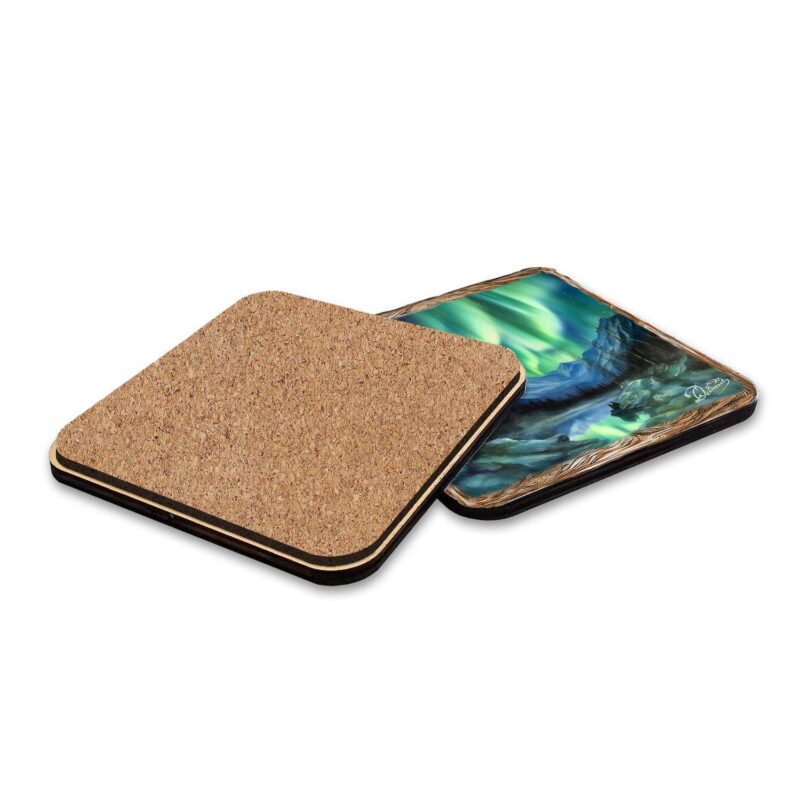Nothern Lights Wooden Cork Placemat And Coasters Gift Set Of 7 - Image 3