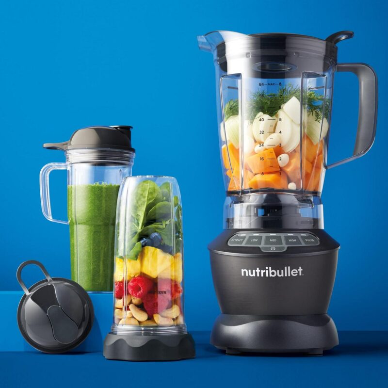 Nutribullet 1200 Watts 64 oz. Full-Size Blender Combo NBF50500, Dark Gray. (Condition: New) - Image 8