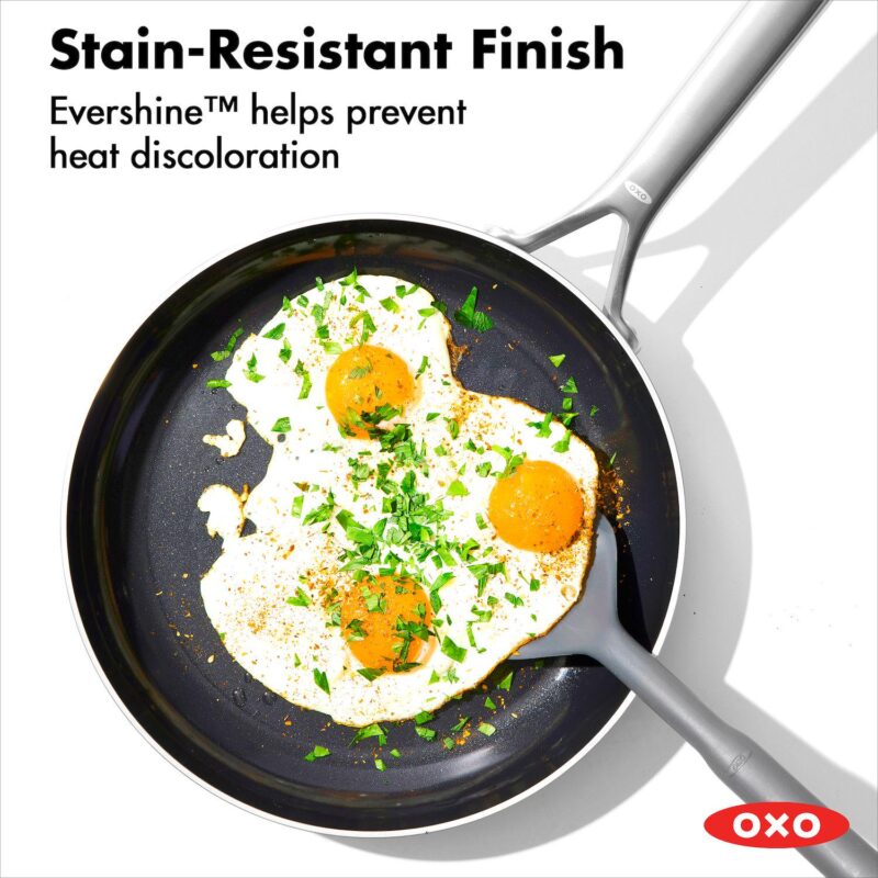OXO Mira 3-Ply Stainless Steel 12-in. Non-Stick Frypan - Image 4