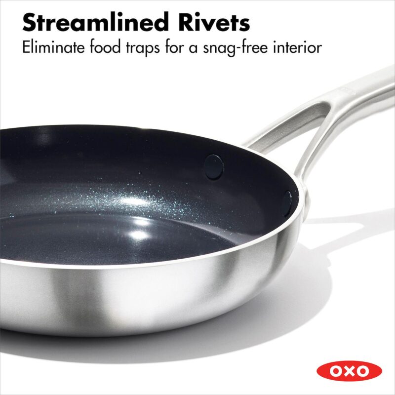 OXO Mira 3-Ply Stainless Steel 2-pc. Non-Stick Frypan Set - Image 6