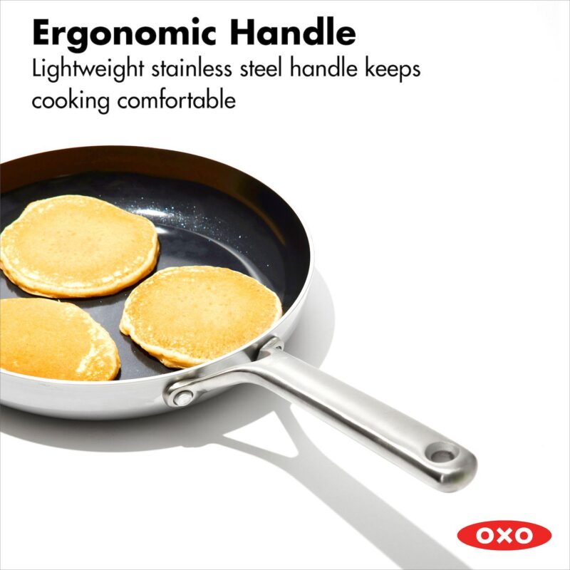 OXO Mira 3-Ply Stainless Steel 2-pc. Non-Stick Frypan Set - Image 4