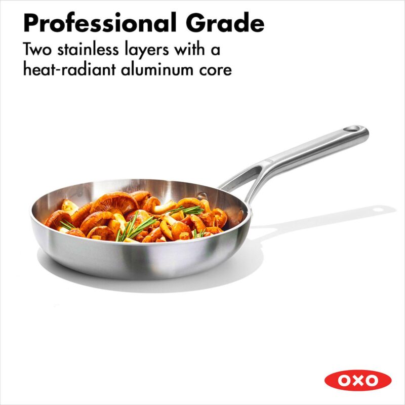 OXO Mira 3-Ply Stainless Steel 8-in. Frypan - Image 2