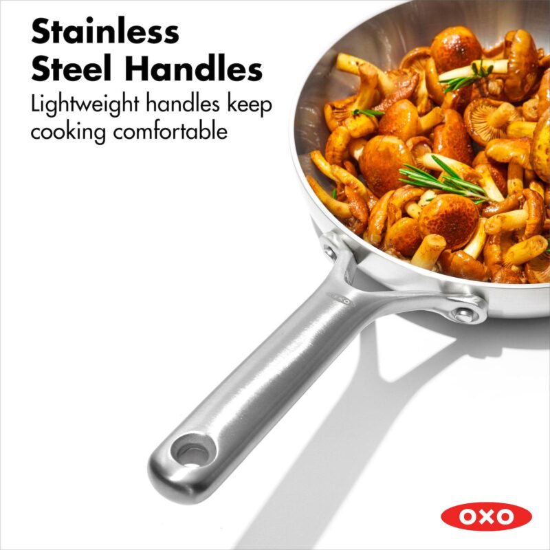 OXO Mira 3-Ply Stainless Steel 8-in. Frypan - Image 4