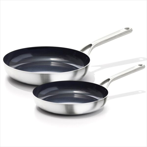 OXO Mira 3-Ply Stainless Steel 2-pc. Non-Stick Frypan Set