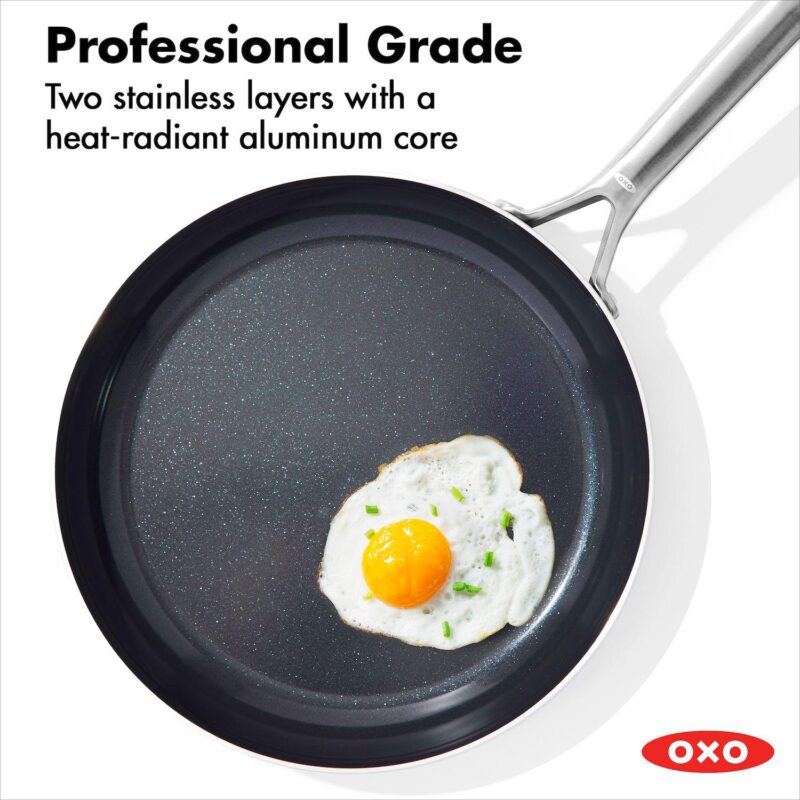 OXO Mira 3-Ply Stainless Steel 12-in. Non-Stick Frypan - Image 3