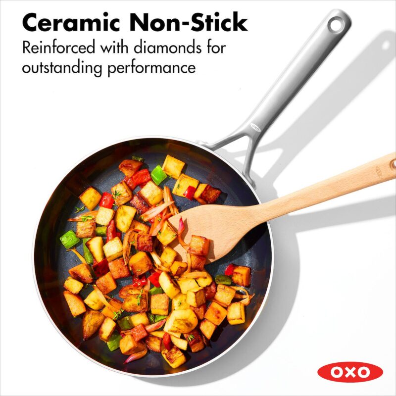 OXO Mira 3-Ply Stainless Steel 12-in. Non-Stick Frypan - Image 7