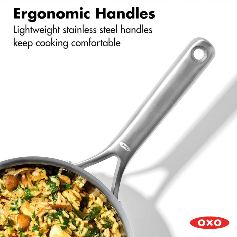 OXO Mira Tri-Ply Stainless Steel 2.5-qt. Chef's Pan with Lid - Image 3