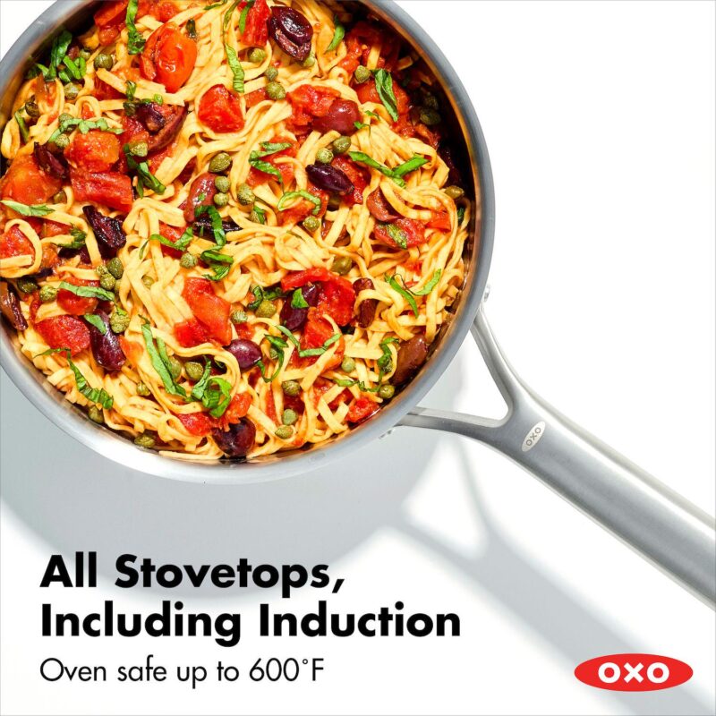 OXO Mira Tri-Ply Stainless Steel 2.5-qt. Chef's Pan with Lid - Image 5