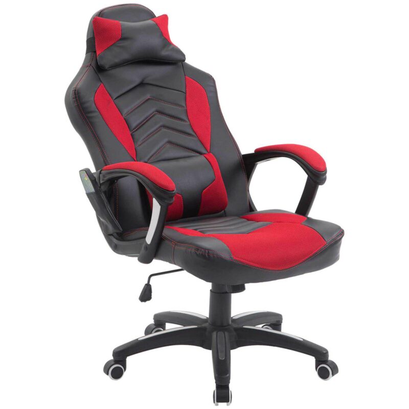 Office Ergomomic Heated Vibrating Massage Chair Pu Leather Swivel Computer Seat - Image 2