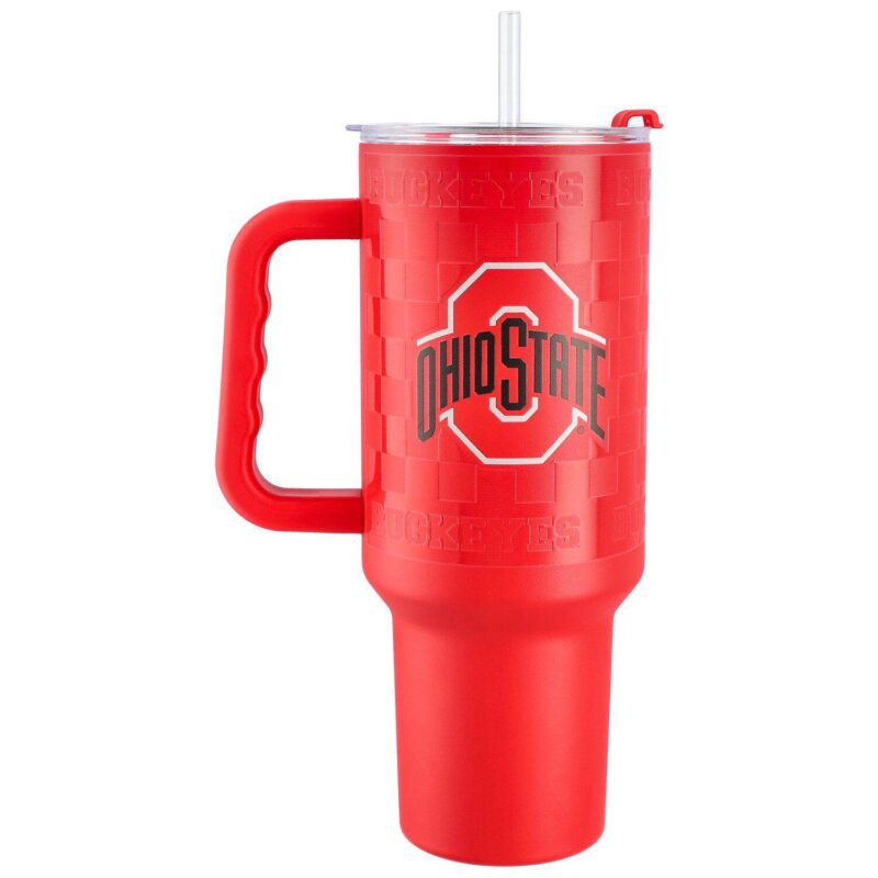 Ohio State Buckeyes 40oz. Checkered Stainless Steel Tumbler - Image 2
