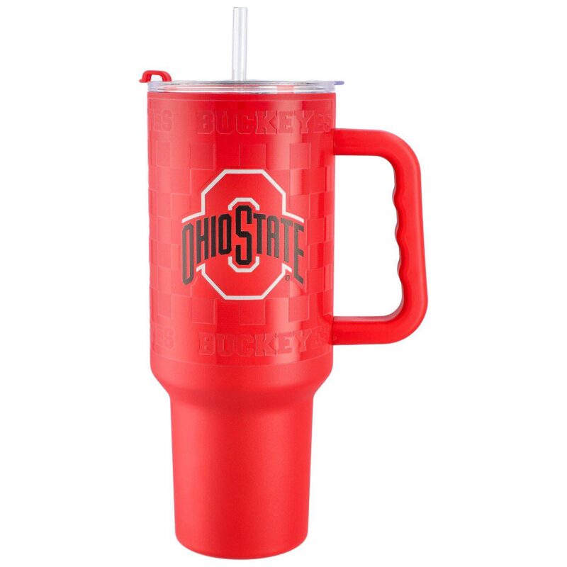 Ohio State Buckeyes 40oz. Checkered Stainless Steel Tumbler - Image 3