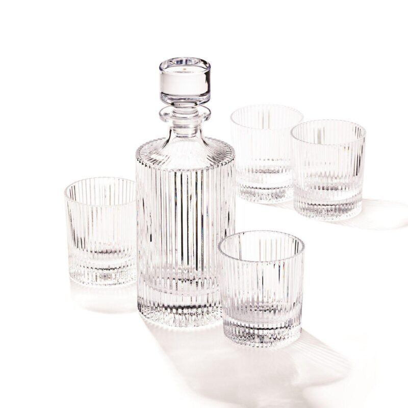 Oneida Whiskey Decanter and 4 Tumblers 4-piece Set