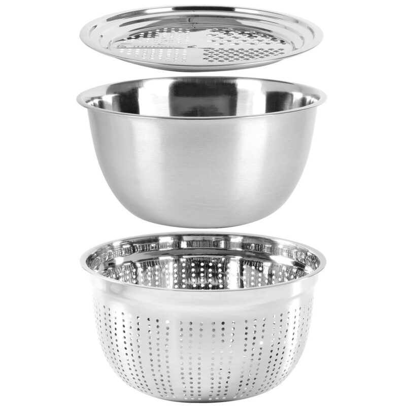 Oster 3 Piece Stainless Steel Multifunction Prep Bowl Set - Image 2
