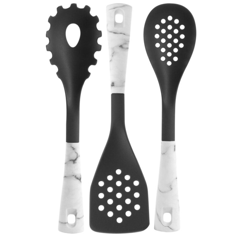 Oster 5 Piece Nylon Kitchen Tool Set in White Marble - Image 2