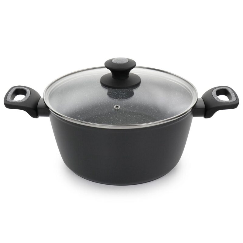 Oster Cocina 10 Piece Non-Stick Aluminum Cookware Set in Black and Grey Speckle - Image 3