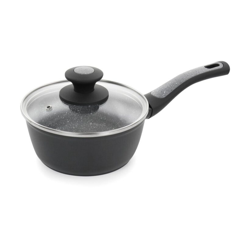 Oster Cocina 10 Piece Non-Stick Aluminum Cookware Set in Black and Grey Speckle - Image 5