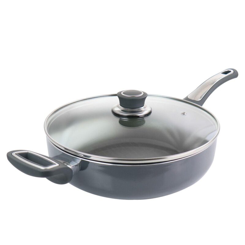 Oster Cocina 3.5 Quart Aluminum Saute Pan with Lid - Image 2