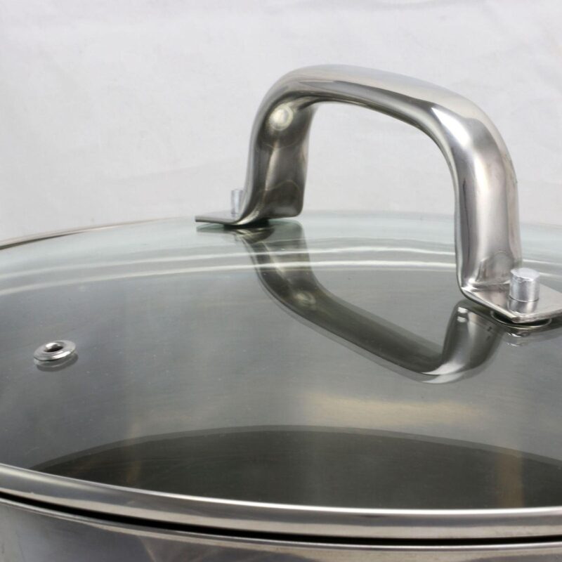 Oster Cocina Adenmore 12 Quart Stainless Steel Stock Pot With Tempered Glass Lid - Image 4