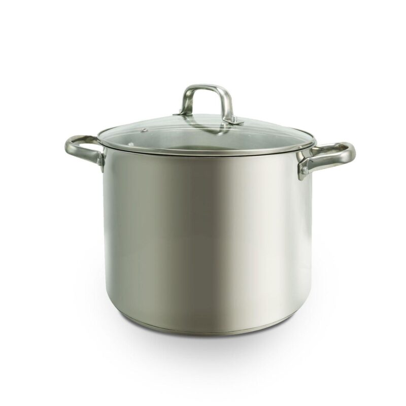 Oster Cocina Adenmore 12 Quart Stainless Steel Stock Pot With Tempered Glass Lid - Image 2
