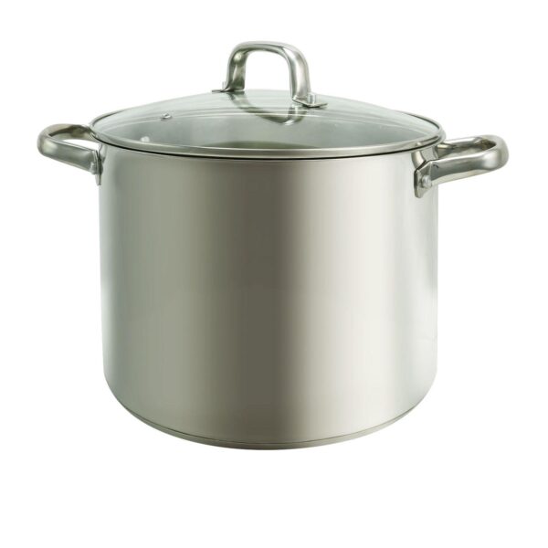 Oster Cocina Adenmore 12 Quart Stainless Steel Stock Pot With Tempered Glass Lid